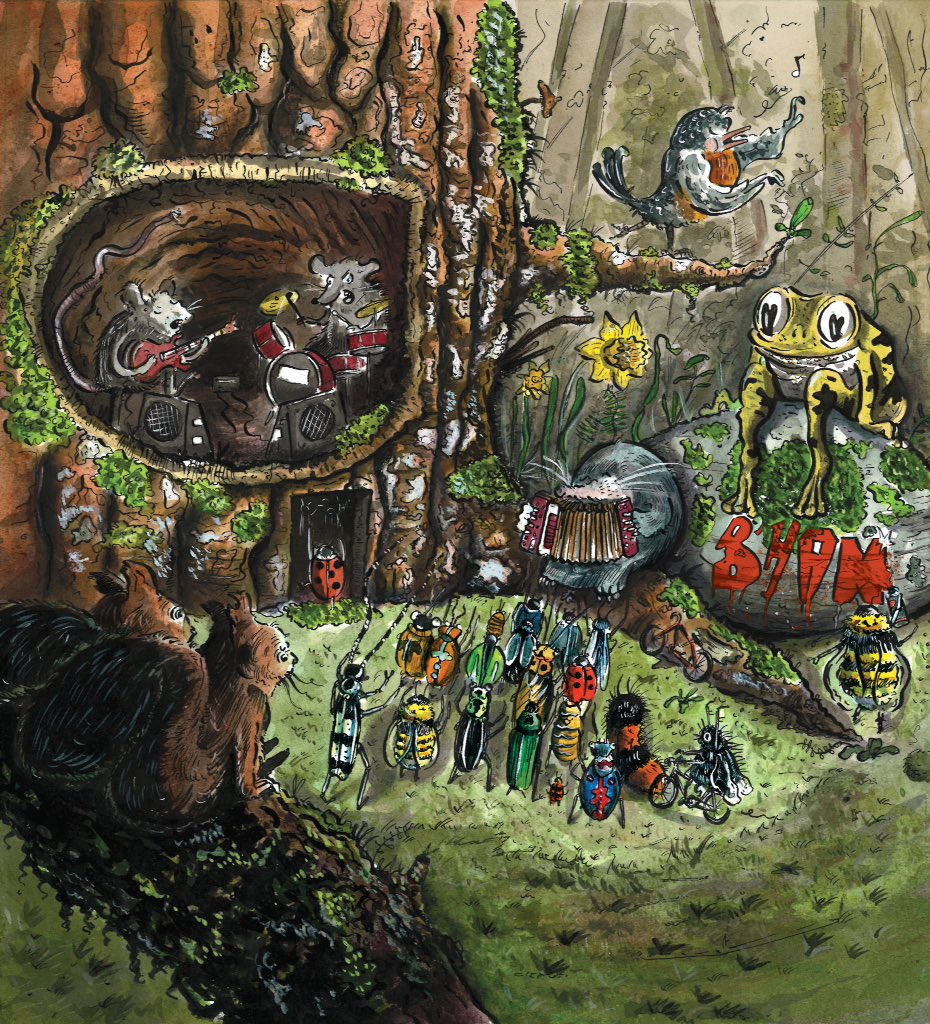 R3myte's tweet photo. Super exited to share that I did the cover of @whatsupmagbham for the month of April.
Happy spring 🎉🐝🐞🐛🌳🎸🎤

#art #illustration #bellingham #spring #music #mole https://t.co/6KyhwcGm9Z