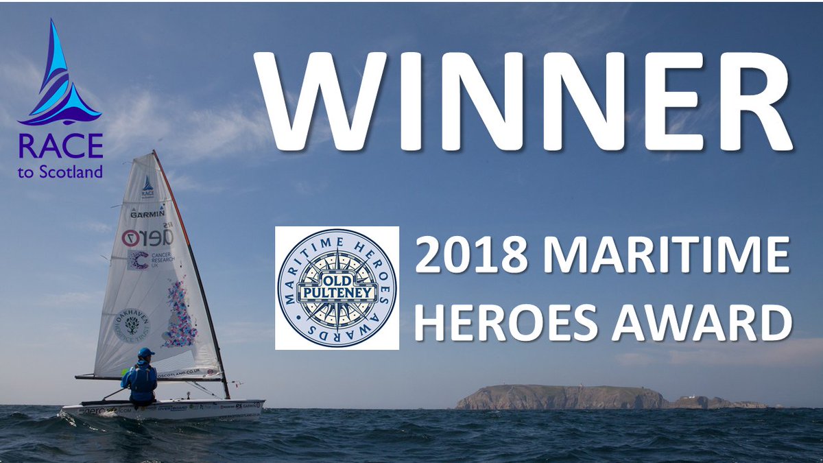 racetoscotland's tweet photo. Amazing news- @racetoscotland wins @OldPulteneyMalt #maritime #heroes #award #2018 . £1000 more for @OakhavenHospice Thank you to @RoosterSailing @RSsailingInt @GarminUK @ybtracking @OverBoardBags @grapefruitgroup @zestboatworks @Icom_UK @HarkenUK @halcyonyachts @wolfdencreative https://t.co/Mxh0ftJXWy