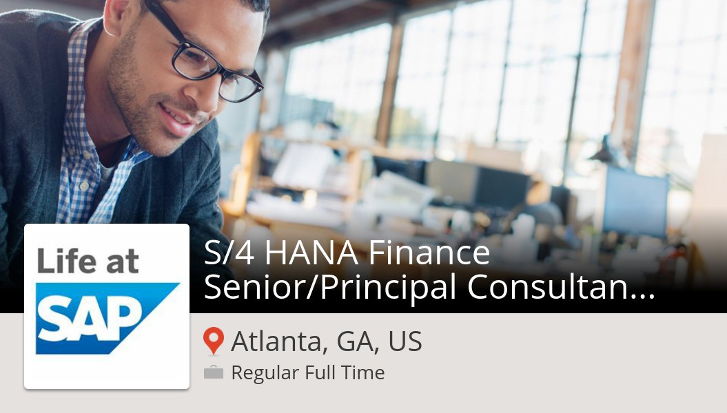 joaocbranquinho's tweet photo. S/4 HANA #Finance Senior/Principal #Consultant (Atlanta) Job needed in #AtlantaGAUS, apply now at #SAP! #job https://t.co/2g1FZPpcas #JobsatSAP https://t.co/9Z4FgDsUkb