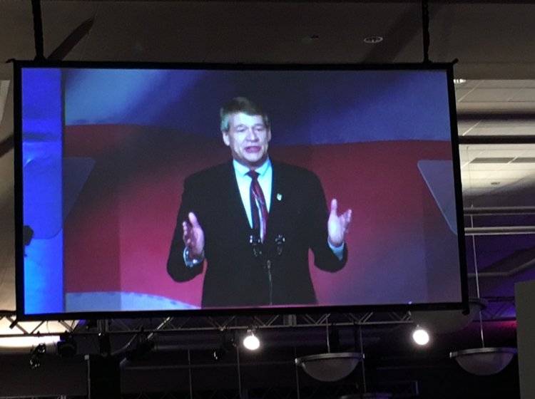 KFYRTV's tweet photo. Wayne Stenehjem is at the podium accepting the nomination for Attorney General. #ElectionLeader https://t.co/bWO8BlAncS