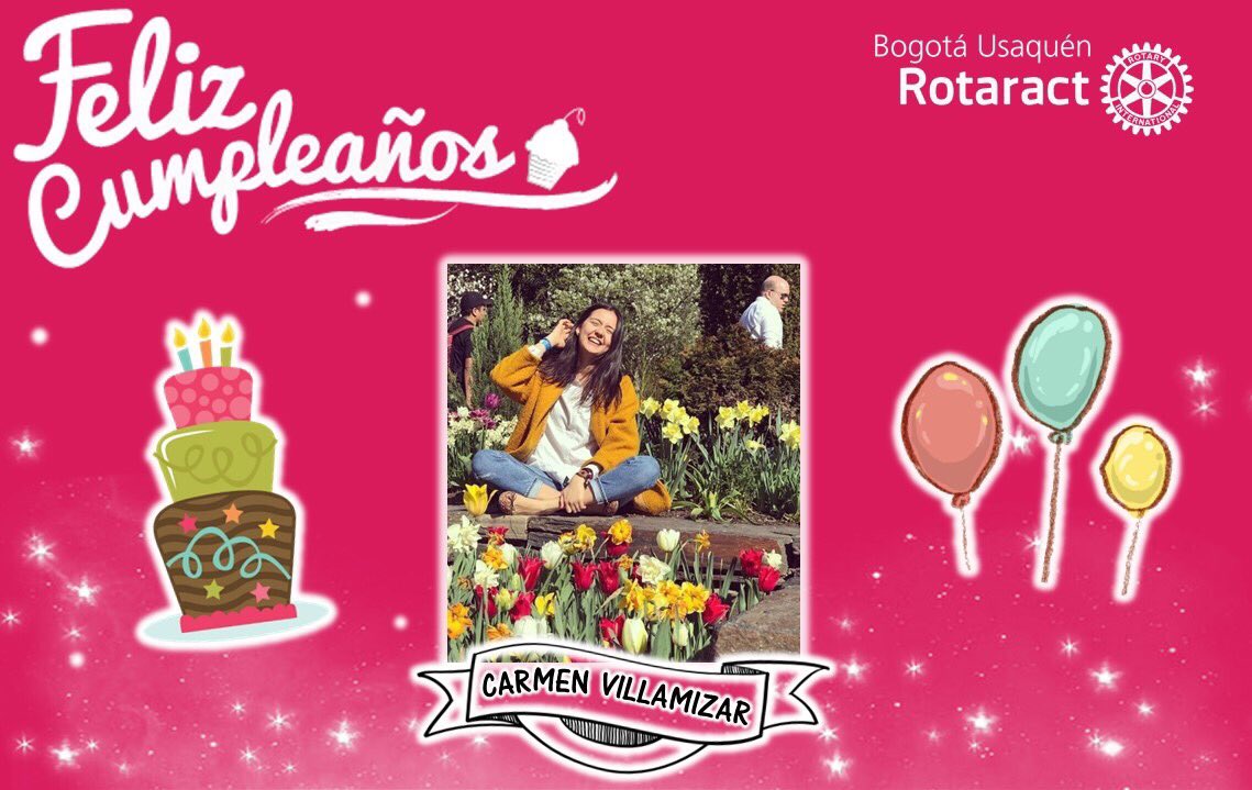 usaquenrotaract's tweet image. Hoy estamos de celebración, nuestra socia @CVillamizarJ se encuentra de Cumpleaños. Queremos desearle el mejor de los días y muchos éxitos en todos los proyectos que emprenda. 

¡Feliz cumpleaños! Te extrañamos mucho. 
#RotaBirthday