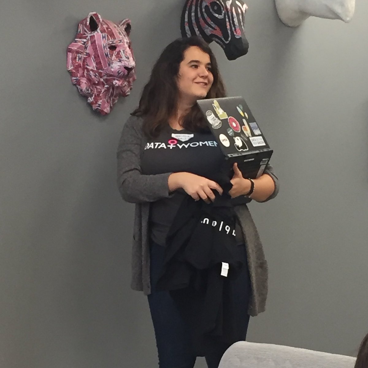 clairefether's tweet photo. Bribery with #data t-shirts... #DataPlusWoman #BeaWomanInDataViz @datawomenldn https://t.co/OcmsFf0VNg