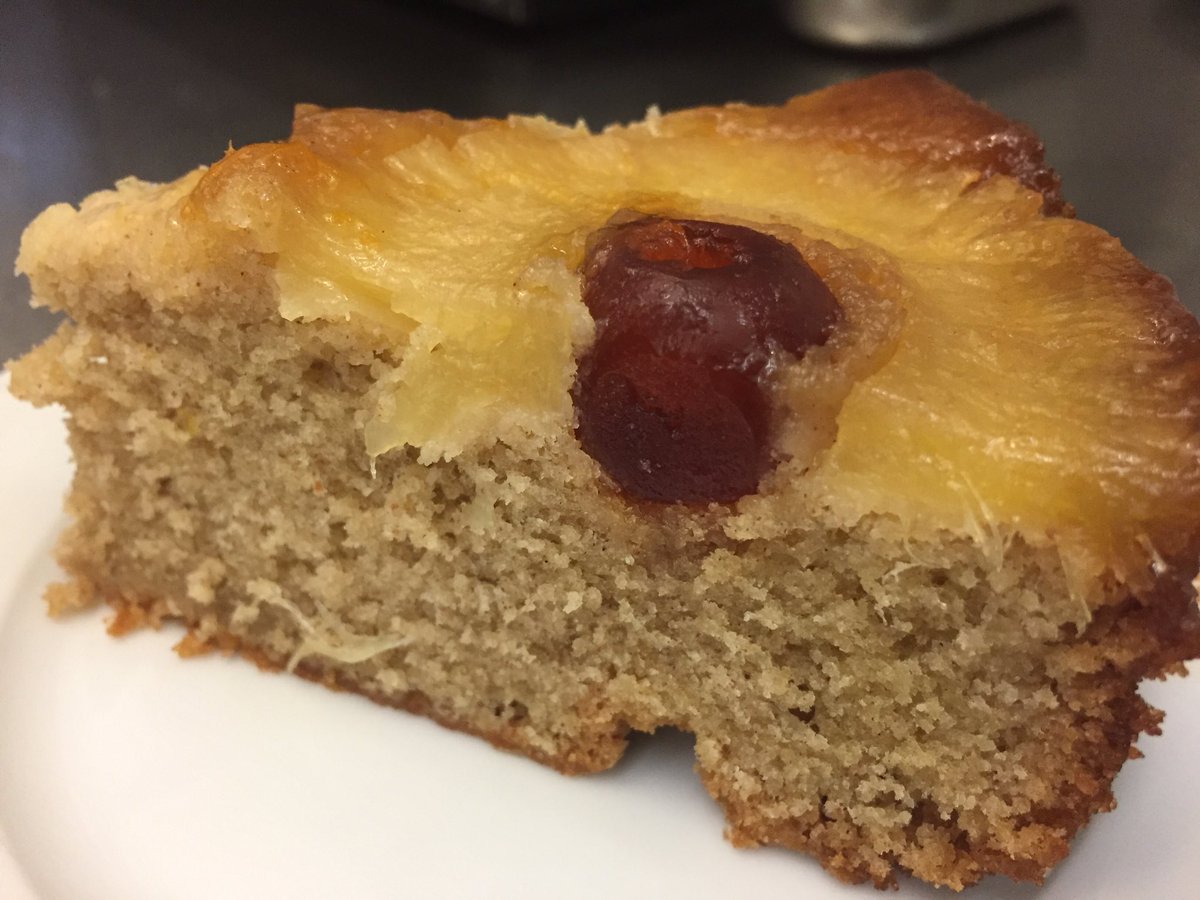kitstockbridge's tweet photo. Wee star of the day was our retro caramelised pineapple &amp; cherry upside down cake with wee hint of spice and a good dollop of rum baked in https://t.co/BrYArEPmSU