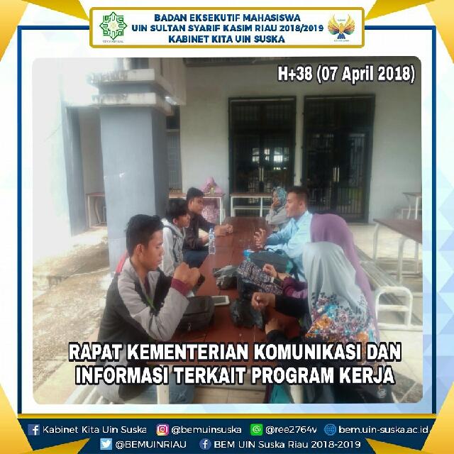 INSPIRASI GERAKAN KAMPUS MADANI

H+38
Sabtu, 07 April 2018

RAPAT KEMENTERIAN KOMUNIKASI DAN INFORMASI BEM UIN SUSKA RIAU TERKAIT PROGRAM KERJA