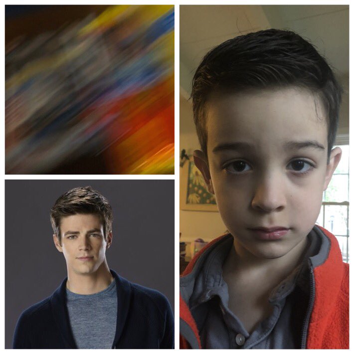 The birthday boy wanted to have his hair cut like Barry Allen/The Flash, so it happened. He is now the fastest man alive. <a href="/grantgust/">Grant Gustin</a> Show our dude some birthday love!