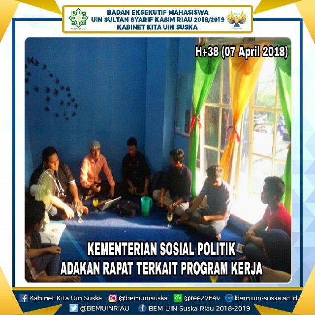 INSPIRASI GERAKAN KAMPUS MADANI

H+38
Sabtu, 07 April 2018
4 Kabar Utama

KEMENTERIAN SOSIAL POLITIK ADAKAN RAPAT TERKAIT PROGRAM KERJA