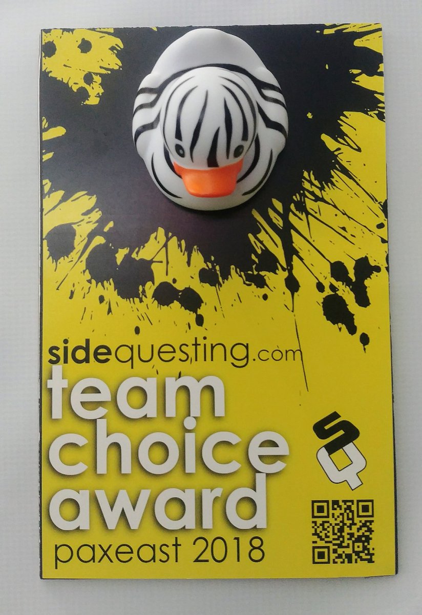rumutweets's tweet photo. We won the @Sidequesting Team Choice Award for PAX East! Thanks for the duck https://t.co/zyzMBIahcZ