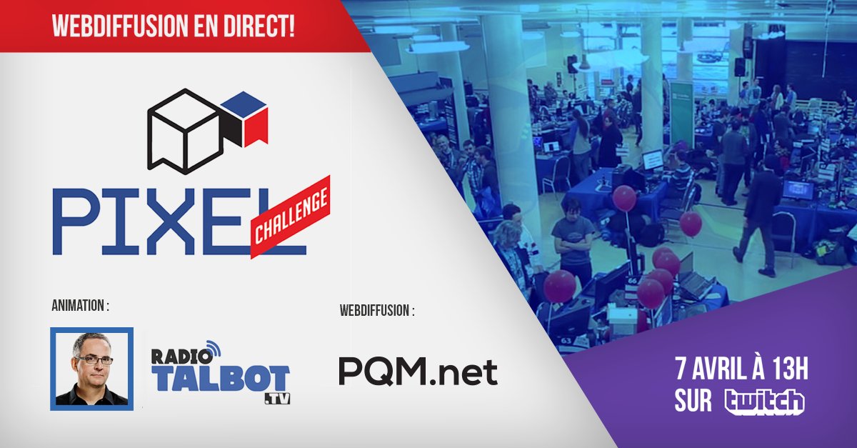 PQMnet's tweet photo. Aujourd'hui, l’équipe de @PQMnet et @DenisTalbot sont présents au Pixel Challenge à #Québec pour une #webdiffusion en #direct! #studiocast #streaming #pixelchallenge2018 #denistalbot #pqmnet @PIXELQC #Gamedev #pxc18 #gaming #esports #webcast 👉 https://t.co/d9JDAhNMmK https://t.co/ySbl3BabHv