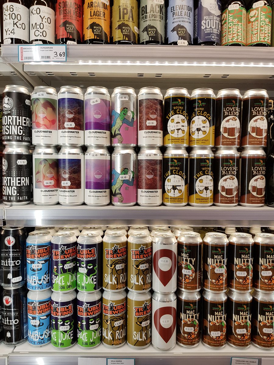 craftcentral's tweet photo. The 440ml can is growing in popularity and nice line up including @troublebrewing @cloudwaterbrew @LoughGillBrewer @NMBCo @DeadCentreBrew @LeftHandBrewing and great 500ml range from @WWolfBrewery #CraftBeer  @GrandCruBeers @ProAddition https://t.co/X4QMpa6n42