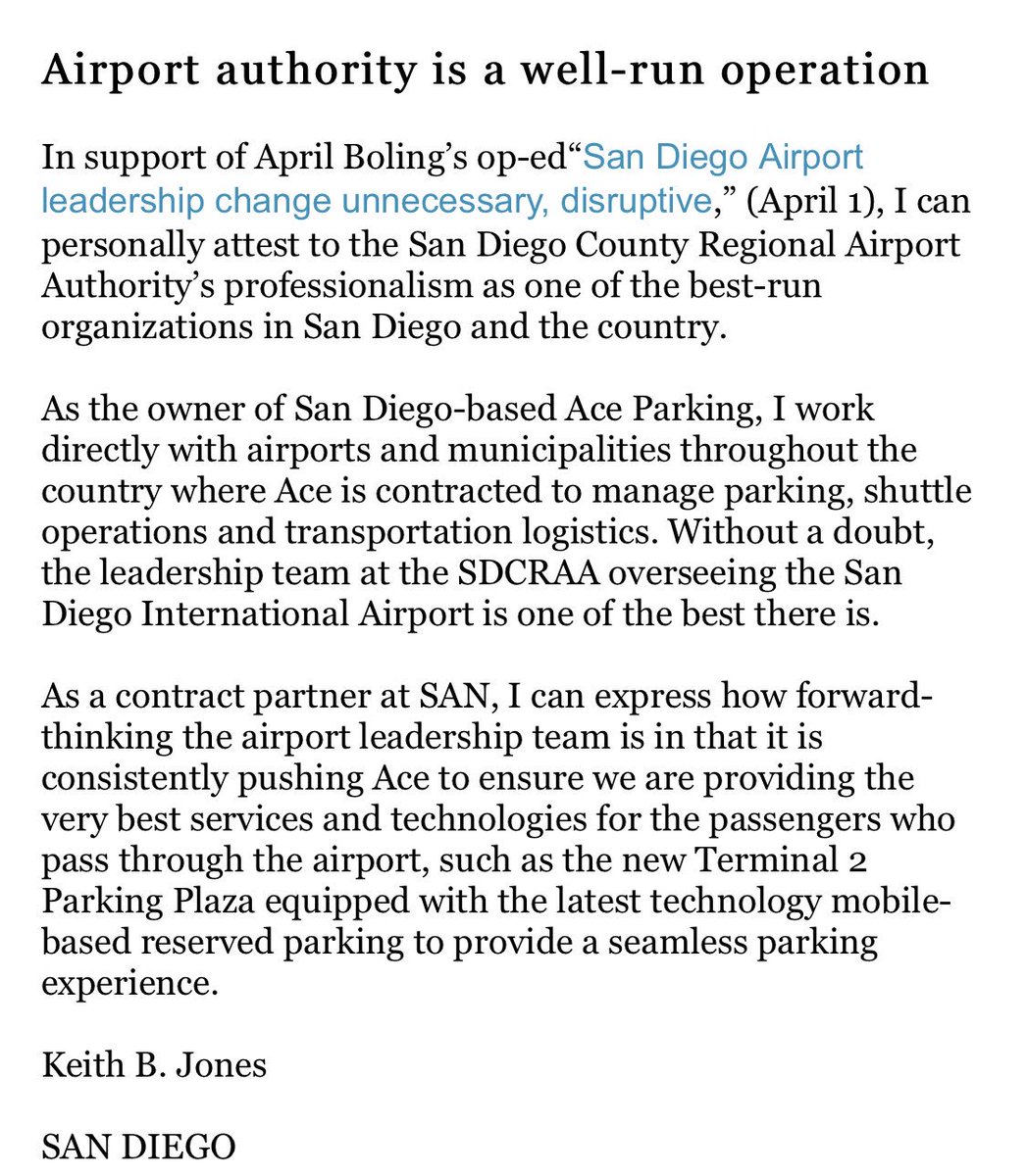 AprilBolingSD's tweet photo. Thank you, @AceParking and Keith Jones! We appreciate all you do for @SanDiegoAirport and our passengers. https://t.co/WL3rqlCcxE