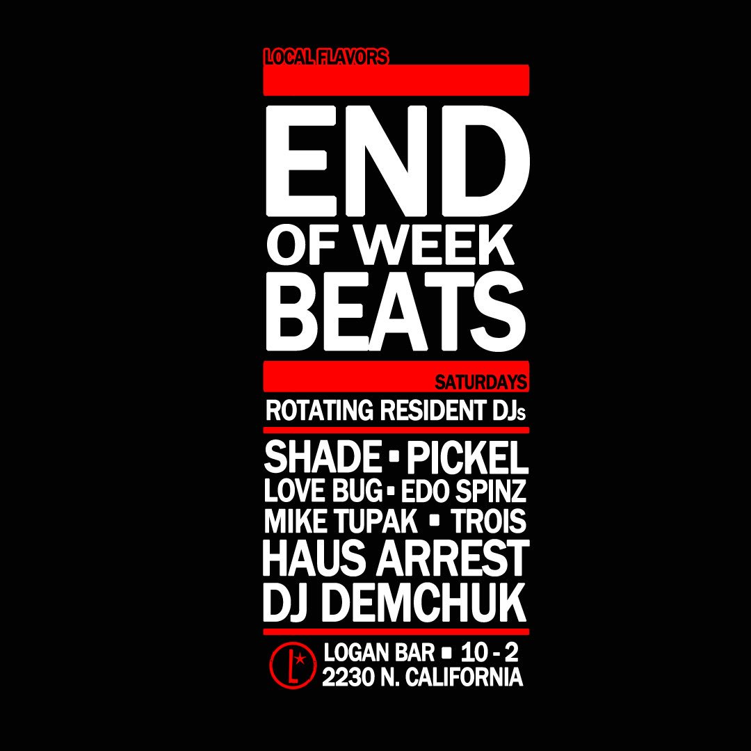 djdemchuk's tweet photo. Catch me &amp; @38Slugs tonight at @Loganbar for #EndOfWeekBeats - I’m dropping all new songs, so bring open ears &amp; minds!!! Only the finest in fresh. #localflavors #localflavorschi https://t.co/2rFiSG5KDv