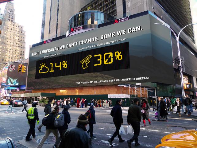Cloudy with a chance of U.S. school shootings? #ChangeTheForecast anti-gun violence campaign updates the public on the daily potential for gun violence like the Weather Channel does with its forecasts. bit.ly/2qdqfGf