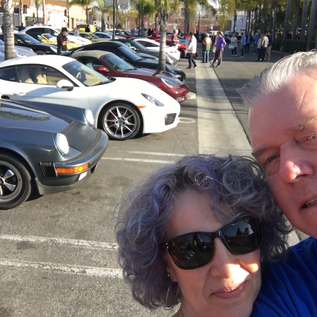 JonR1Lobos's tweet photo. At the Porsche club meeting this morning with Cheryl #pcaocr https://t.co/9uMKHpq6cL