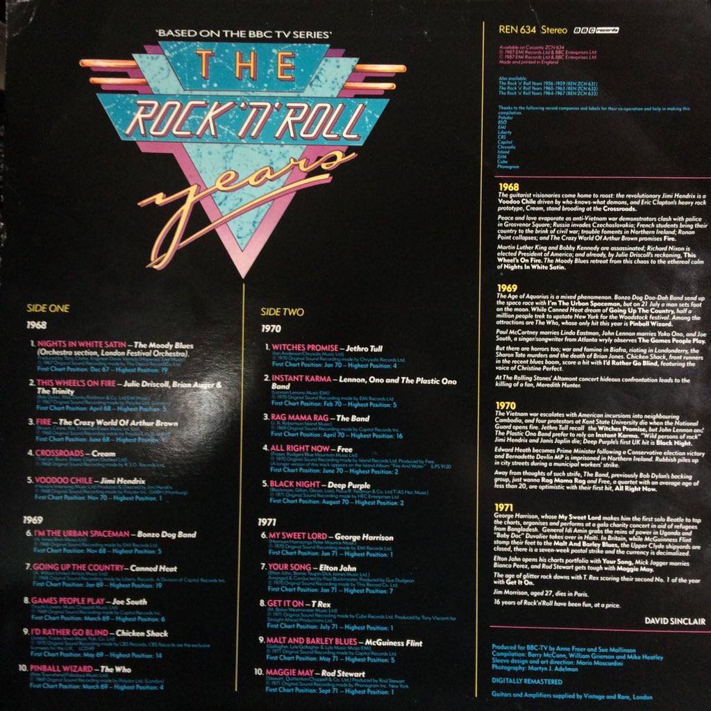 RetrospaceAndy's tweet image. 50p #vinylfind this morning on @BBCRecordsVinyl #rocknrollyears #1968-71 1 down 3 to find!