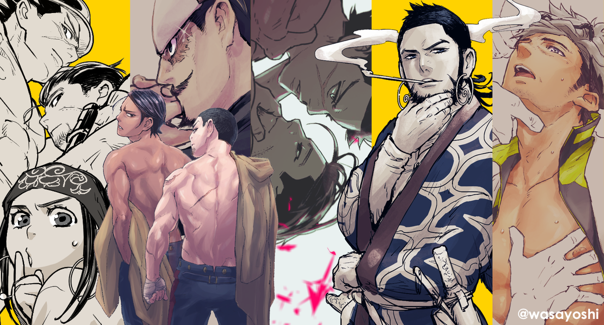 尾形百之助 ,杉元佐一 「#4月なのでフォロワーさんに自己紹介しようぜ BASARA家康、MCU,MMFR」|嘉のイラスト