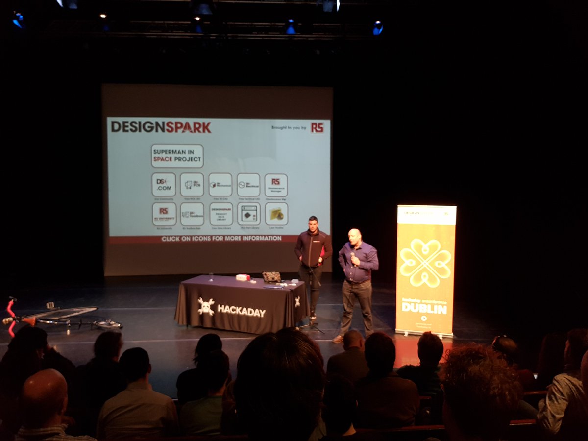 RSIreland's tweet photo. Gary from @RSIreland and Robbie from @DesignSparkRS speaking at hackaday unconference Dublin about how we can help inspire engineers and makers #hackadayuncon #fortheinspired https://t.co/ZY3IYWxGmg