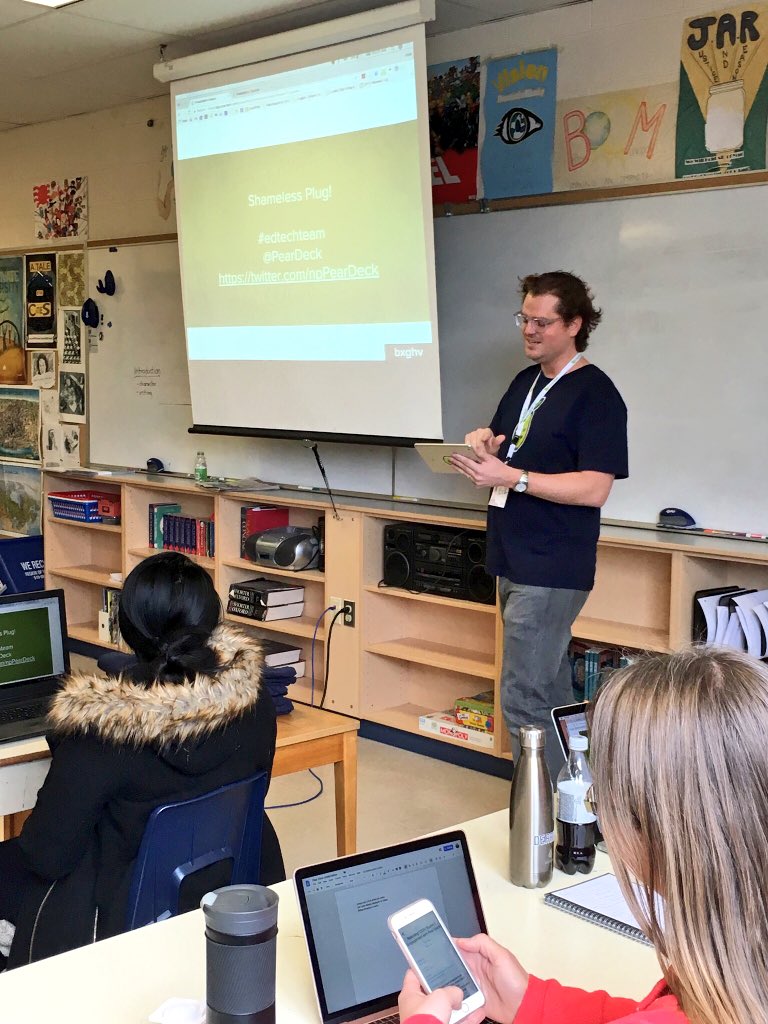 MsGodkin's tweet photo. Super active learning environment @PearDeck #OntarioSummit @edtechteam real time formative assessment tool #EdTechTeam engaging your students in learning #flippedclassroom #theperfectpear https://t.co/3wjeyv2PtT