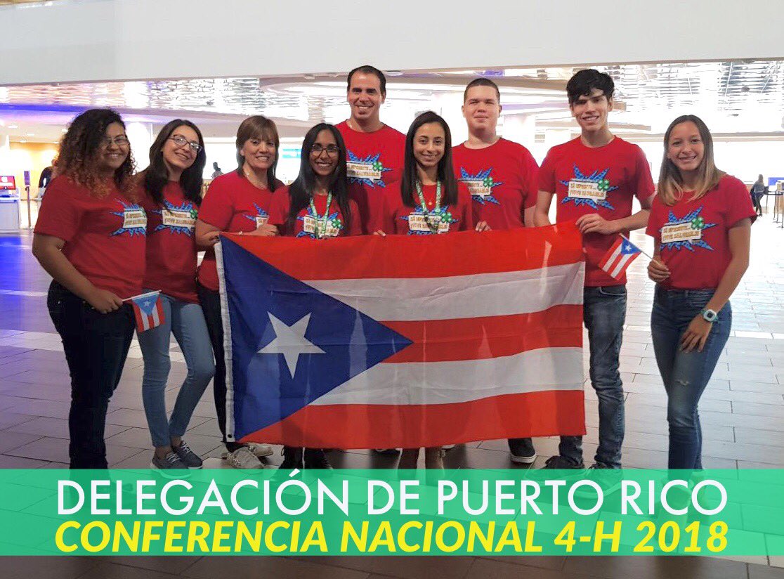 ¡Hoy salió con orgullo a representar a Puerto Rico nuestra delegación a la Conferencia Nacional 4-H 2018 en Washington, DC! Sabemos que pondrán el nombre de nuestra isla en alto y les deseamos el mayor de los éxitos. #4HCreceAquí #PRSeLevanta 🇵🇷🍀