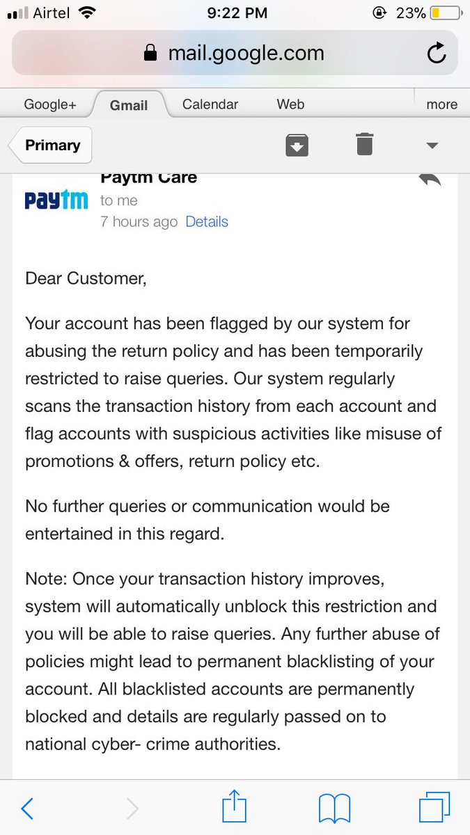 SumitBansal0232's tweet image. @vijayshekhar @Paytm #StopUsingPaytm  is fraud vendor.I request everyone to stop using paytm. You also did fraud to me.taken my material back and didn't return my money.whey I raised my voice, you block my account and sending mail to harass us saying will report it to cyber crime