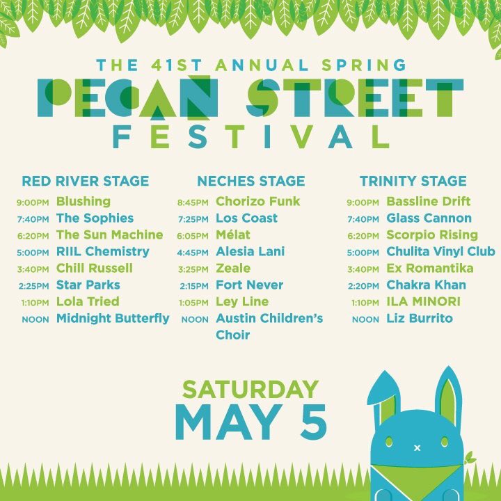 #Austin’s @pecanstreetfest is back  May 5 and May 6. Featuring @loscoastsounds @beholdmelat @chorizofunk  @zeale @scottcollinsproject @cilantroboombox and more!