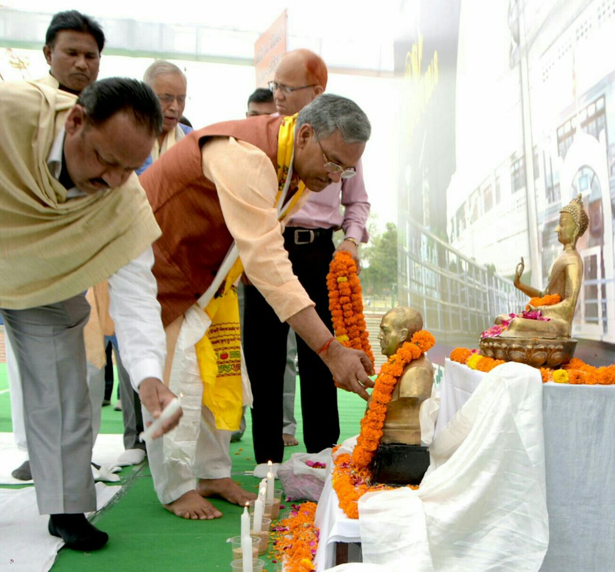 DIPR_UK's tweet photo. Chief Minister Mr.  @tsrawatbjp Inaugurated the ‘Bhim Mahotsav’ organized by Doon Buddhist Society at parade ground, #Dehradun.
#cmuttarakhand https://t.co/sUqaeUw9MN