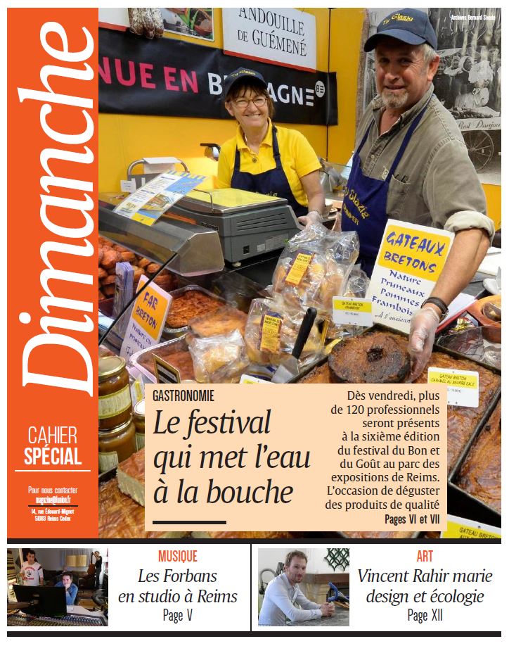 O_Bachelard's tweet photo. Le festival du Bon &amp; du Goût qui débutera le 13 avril à Reims, les Forbans qui enregistrent un album à Reims, un entretien avec Steven Sielberg et le portrait du designer marnais Vincent Rahir, c'est à lire demain dans le cahier Dimanche @UnionArdennais https://t.co/tNEfkJzBSg