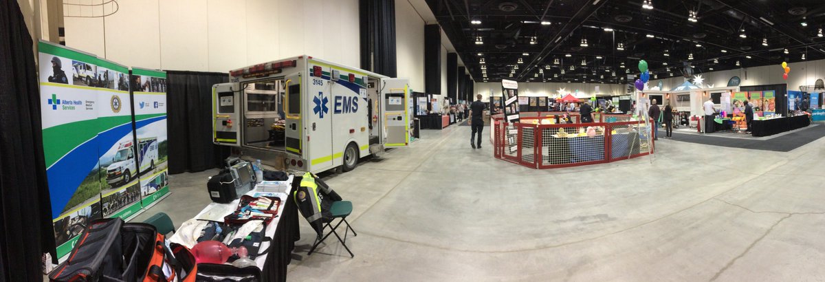 EHS_Alberta's tweet photo. #yourEMS at the @babyshowyyc ready to teach kids about safe & healthy choices. Stop by, say hi, see an ambulance, and get a colouring book. We value community engagement and the opportunity to provide #Albertans insight into their ambulance service. #babyshowyyc https://t.co/NfalwMnmzu