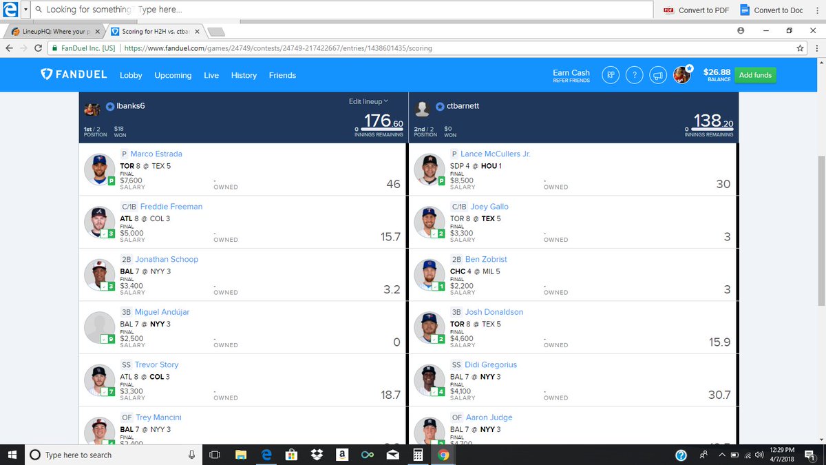 Drocketlinups's tweet photo. Solid win on MLB last night come join the rocket family scored 176. https://t.co/gczxycBzK8