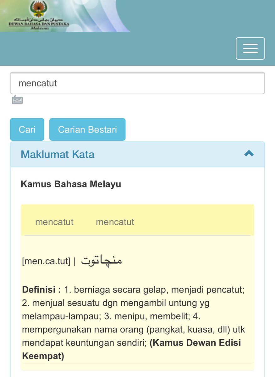 Fariz Razali On Twitter Iqacunet Bourjoism Dalam Bahasa Melayu Memang Ada Perkataan Mencatut Ini Definisi Melalui Dbpmalaysia Https T Co Owjlhcab7f Twitter