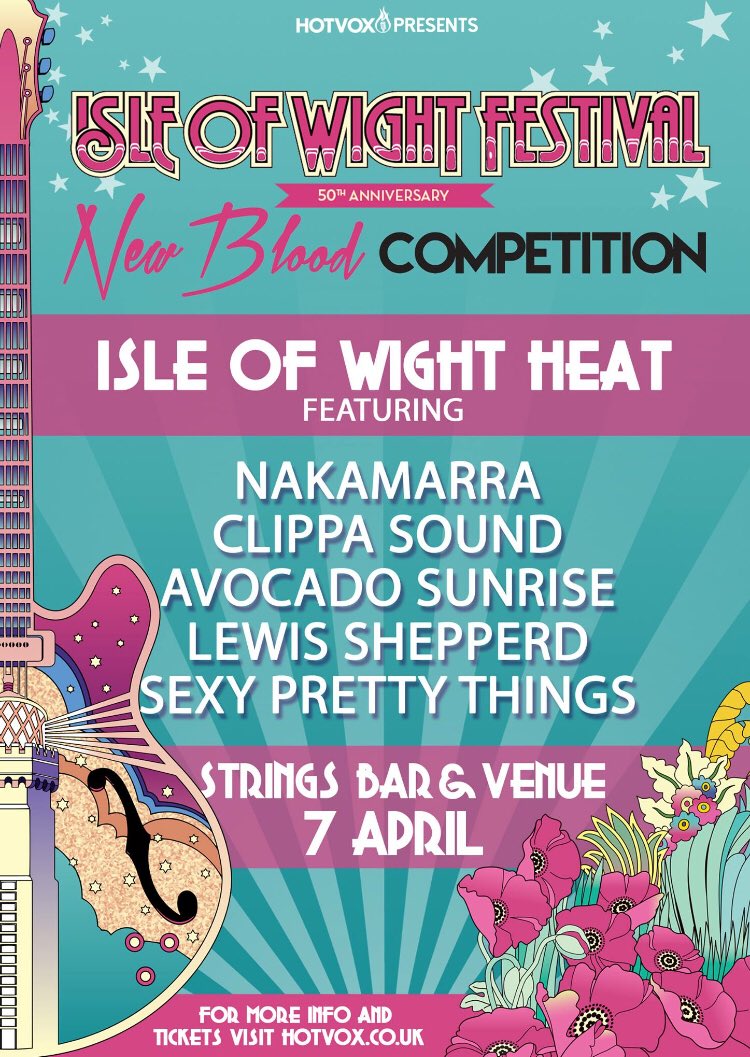 🎶 Come on down to the <a href="/StringsVenue/">Strings Bar & Venue</a> where I’ll be reporting live on <a href="/BBCRadioSolent/">BBC Radio Solent</a> for <a href="/BBCIntroSolent/">BBC Music Introducing Solent</a>. Tonight, bands will be battling it out for a place to play at the <a href="/IsleOfWightFest/">Isle of Wight Festival</a> 🎶 <a href="/Lewisshepperd/">𝓛𝖊𝖜𝖎𝖘 𝓢𝖍𝖊𝖕𝖕𝖊𝖗𝖉</a> <a href="/NakamarraMusic/">Nakamarra Music</a> #AvocadoSunrise <a href="/ClippaSound/">#ClippaSound</a> #SexyPrettyThings 🤟🏼