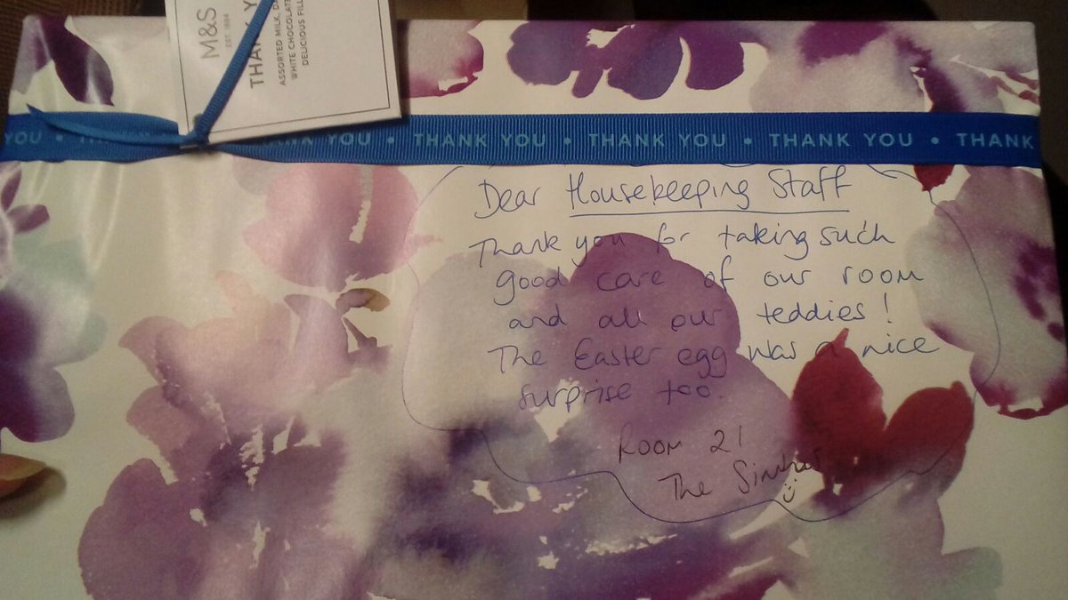 So nice when our guests take the time to thank our housekeeping team 😊 <a href="/js_northeast/">JS_Northeast</a>