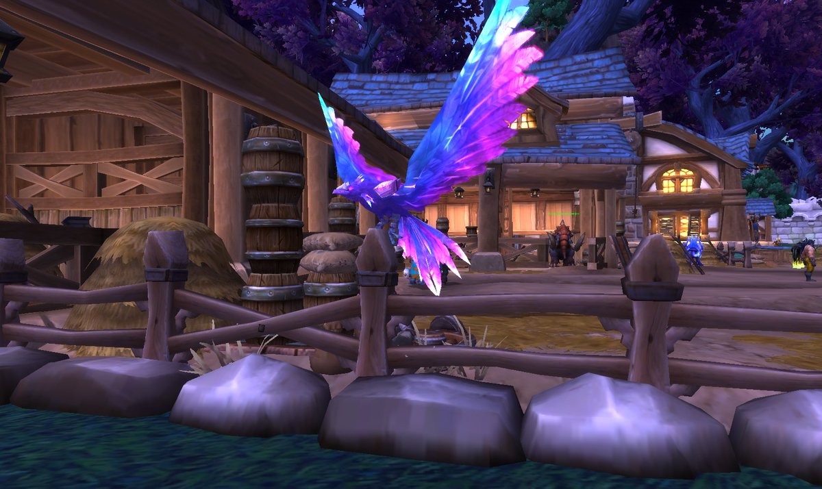 Barleduq's tweet photo. @theperkypugs are doing a hordeside #FriendshipSpellwing 12 hour stream - 8 hours left to go! This is my #VioletSpellwing that I got a few weeks ago, thanks to them. They've helped over 1300 people get the mount, and raised money for @StJudePLAYLIVE ! Mine, in my garrison: https://t.co/RPZHSBbIzg