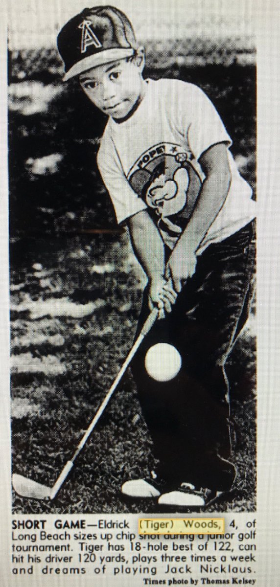 First published photo of @tigerwoods was this one, in the August 22, 1980 edition of the LA Times.