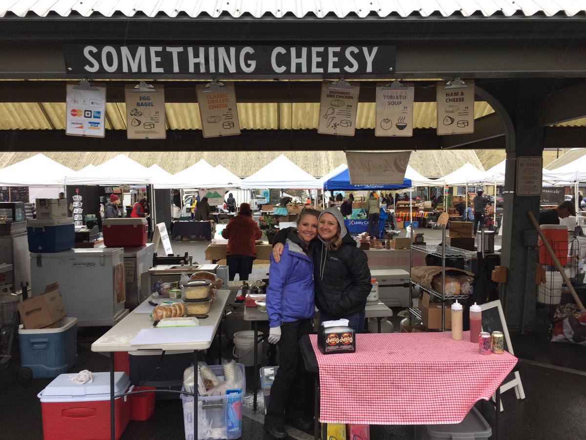 Opening day for <a href="/wearecheesy/">Something Cheesy</a> at the Bellingham farmers’ market.