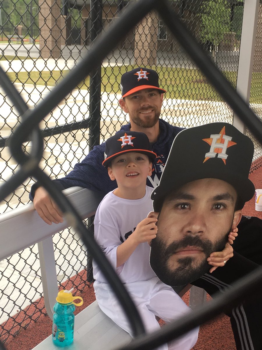 Hillhillallison's tweet photo. Just a boy and his giant Jose Altuve head...Had it @astros game last night &amp;his @MiracleLeague game today https://t.co/hzbgzhGYGH