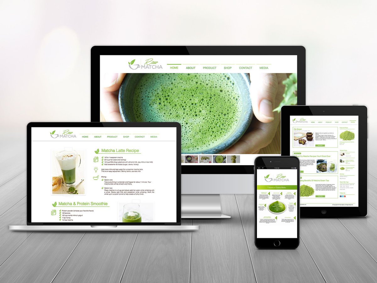 FluxyArtDesign's tweet photo. Today is #WorldHealthDay and for this occasion here is a #WebsiteDesign and #infographic we designed for a client who sells #Matcha and writes #healthyrecipes on how to use it to improve your #Health. Read their #Matcha #recipes on this link: https://t.co/rghHuQnoMY 💚 #LetsTalk https://t.co/w6dsWI82re