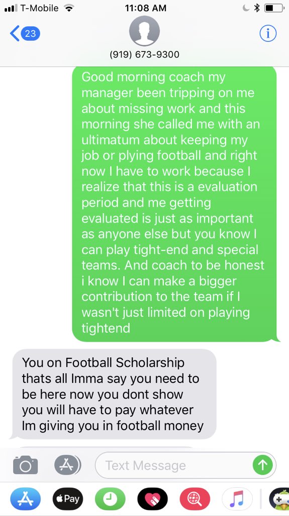 _sleezeo's tweet photo. Just a student athlete📚🏈 that’s trying to stay on top of everything &amp; take care of myself. Not out here asking for handouts &amp; always willing to do whatever I gotta do to better my situation. But this just something I can’t to for 😐🙅🏾‍♂️ @NCAA @SAUFalcons @Official_SAU @ https://t.co/mF1UeOEztb