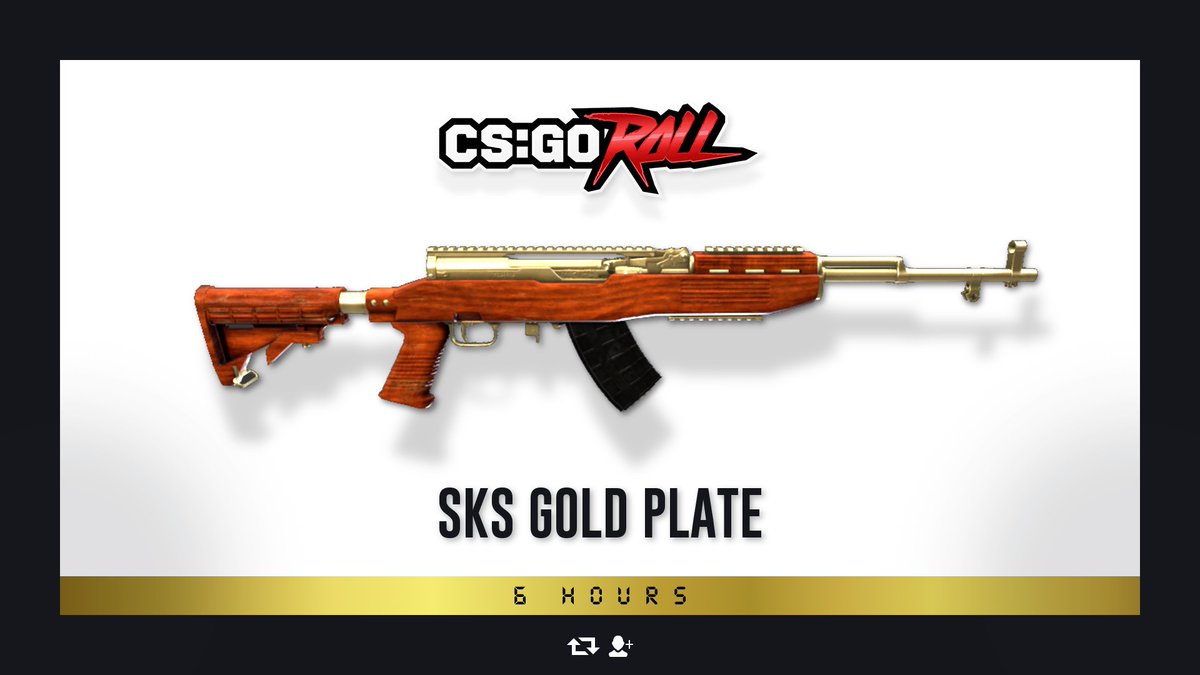 CSGORoll's tweet photo. SKS Gold Plate - GIVEAWAY 🎁

- Retweet &amp; Follow
- Enable notifcations on CSGORoll
- Play Free Spin https://t.co/eVBIdbhBWj
- Reply with your SteamID64

Good Luck! https://t.co/RtOB64tMIU