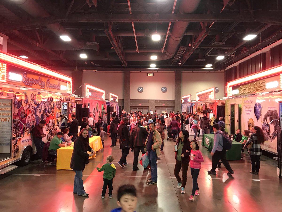 ORNLNeutrons's tweet photo. So much #science! 🚀 So many future scientists👩‍🔬👨🏾‍🔬! Team @ORNL  having a great time on day 2 of #Scifest @USAScienceFest! https://t.co/5ltgGJz3GJ
