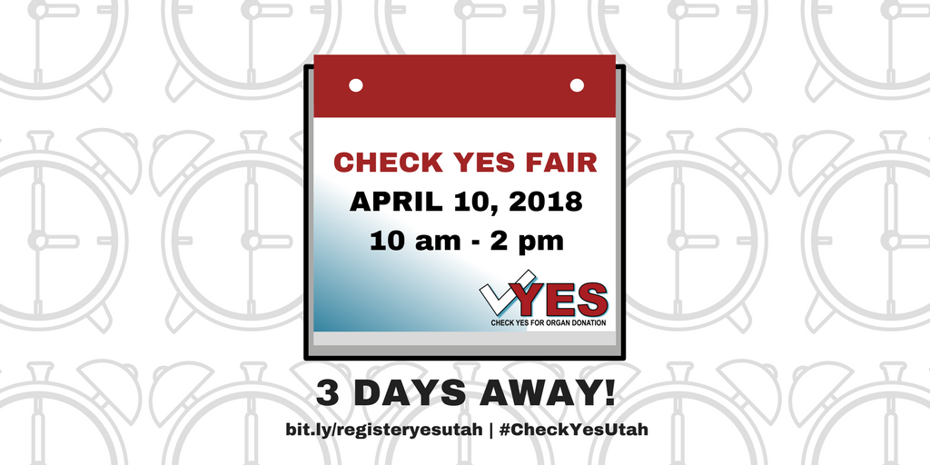 CheckYesUT's tweet image. 3 days until the #CheckYes Fair! Stop by during school for a #kidney screening, ask professionals about #organdonation, #register in 1 minute, enter our giveaway &amp;amp; leave with a @Sodalicious cookie! #CheckYesUtah @DonateLife @YesUtah #uvunews #kidneytranpslant