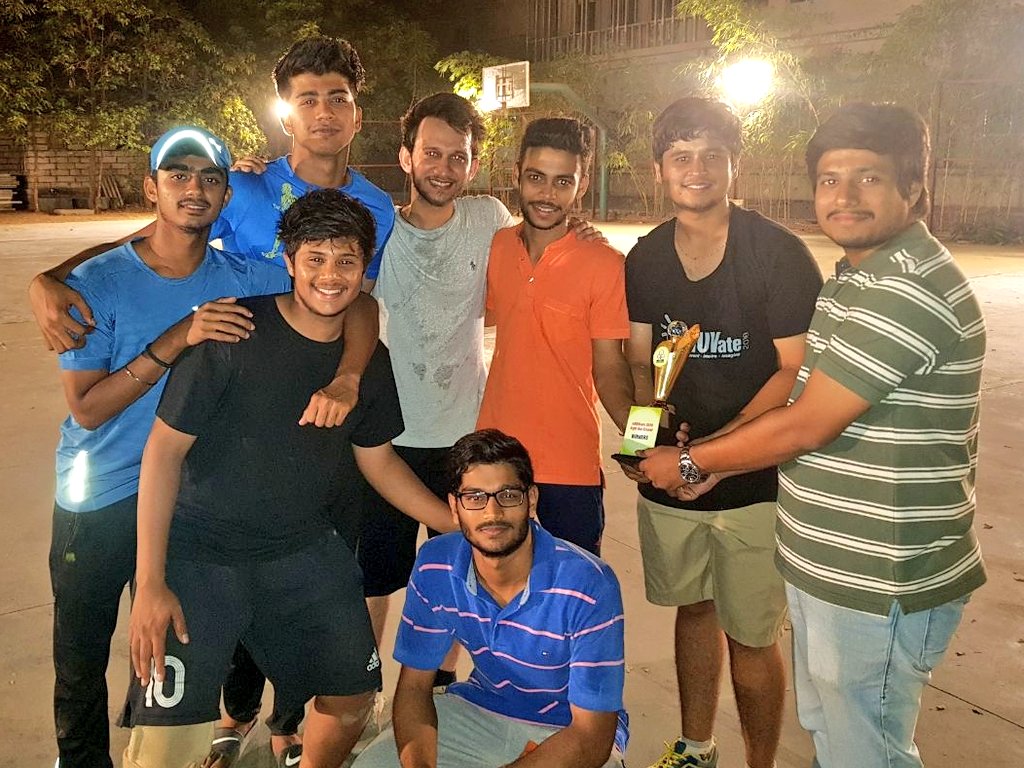 RangamT's tweet photo. The Night Box Cricket of #InNUVate at @NavrachanaUni has always been exciting &amp; has been adding a spirit of sports in Techfest, So it was in #InNUVate2018 
It was great to award the winning team with a shining trophy.
#kheloindia #Vadodara https://t.co/Lo7ICwvkeA