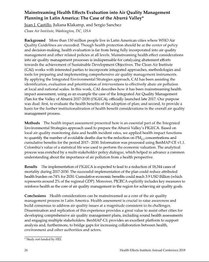 CleanAirInst's tweet photo. In #WorldHealthDay we are happy to announce our participation at #HealthEffectsInstitute annual conference in #Chicago. Incorporating health impact assessment for air quality policy-making. #BeatPollution #BreatheLife https://t.co/PpcUY20fBB
