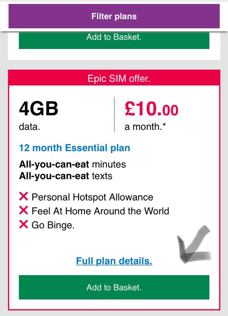 SangiMistry's tweet photo. @ThreeUKSupport When you click “Add to basket” https://t.co/UyROZZljxJ