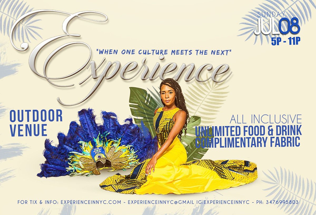 lekemrmanager's tweet photo. TICKETS ARE AVAILABLE NOW!

https://t.co/VaMGexpkWX

EXPERIENCE 2018!
*Unlimited Food✔
*Unlimited Drinks✔
*Fabric to Create Outfit✔
*Outdoor Space✔
*Free Parking✔
*Sponsored Event✔

#Experienceinnyc #Whenoneculturemeetsthenext #allinclusivefete https://t.co/mdV15yeGac