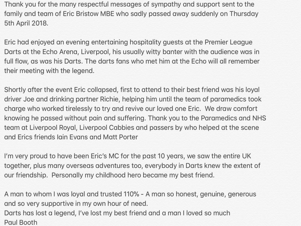 Eric Bristow MBE

Please enjoy &amp; share the pictures to follow on Erics timeline. 

Life &amp; times of the Crafty Cockney

#RIPEricBristow