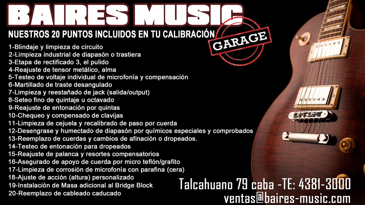 BAIRESMUSICSRL's tweet photo. Bienvenidos a BAIRES MUSIC GARAGE !! Calibración  y Mantenimiento para tus instrumentos ! https://t.co/XB89TKJXdS