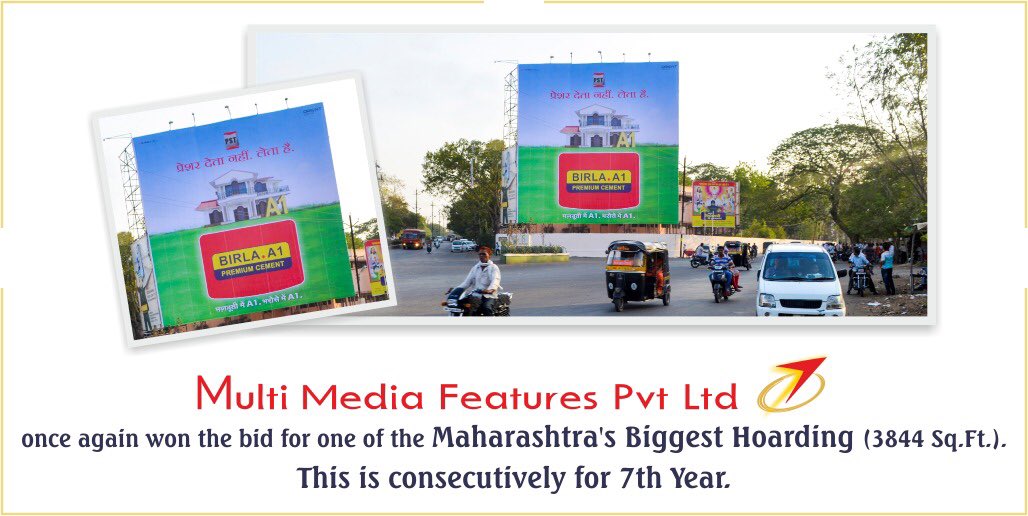 MultiMediaFPL's tweet photo. BUSINESS FOR US &amp; HOPES FOR THEM!
Since the last 7 years #MMFPL have won several bids for Maharashtra’s Single Biggest Hoarding (3844 sqft). The rent we pay for this #hoarding is utilised for the development &amp; upliftment of orphan &amp; underprivileged children.
#Branding #Jalgaon https://t.co/QF0h33Er9S