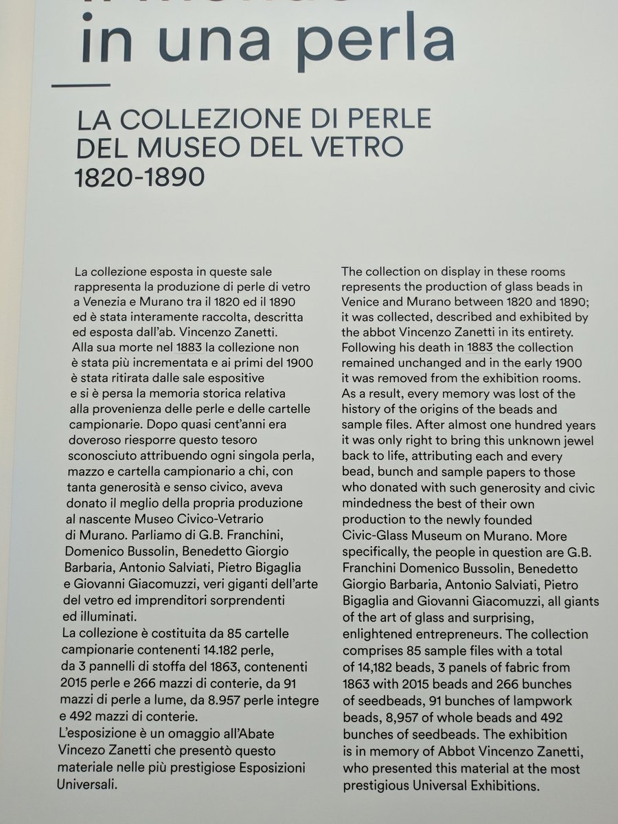 AbateZanetti's tweet photo. #ilMondoinUnaPerla è anche una mostra, allestita al Museo del Vetro. Un percorso storico e artistico in cui Abate Zanetti è protagonista, affiancando con le nostre perle anche l'esposizione delle opere realizzate dai nostri maestri e artisti. https://t.co/Ryk78tRUnW