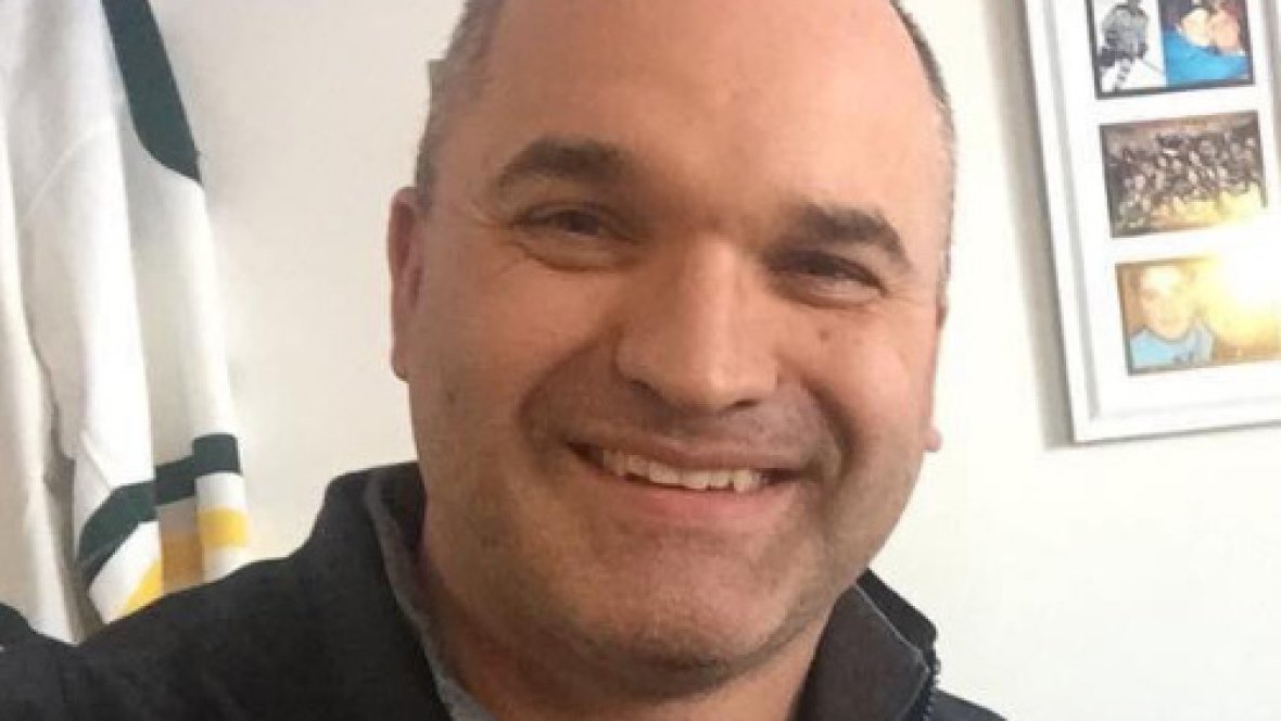 charlesadler's tweet photo. #PrayersForHumboldt Darcy Haugan was among the 14 lives lost in the crash on Highway 35 near Tisdale, #Sask He was the coach of the #HumboldtBroncos #RIPDarcyHaugan https://t.co/D2pGlKEFgy