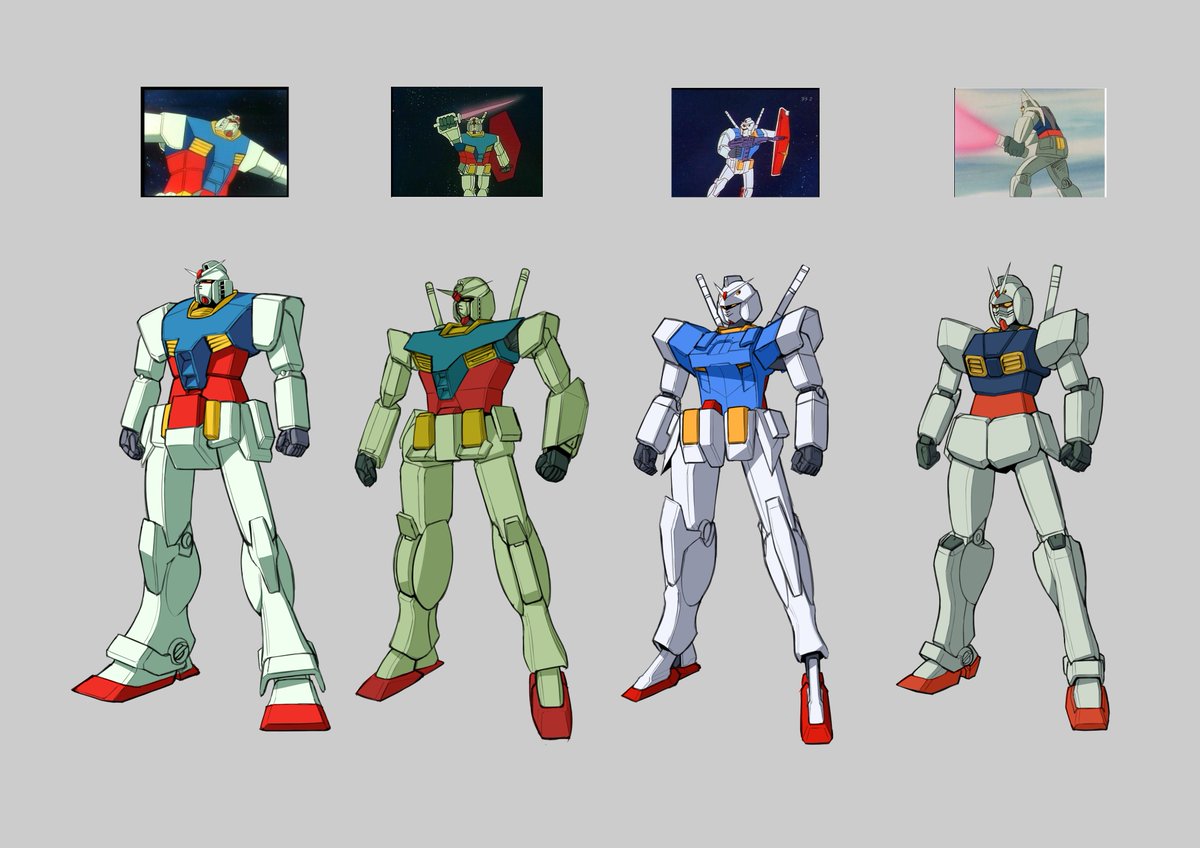 RX-78-2(ガンダム) 「友人から「作画崩壊したガンダムを立体的に描いてくれ」と頼まれたので描きました。#」|i.Takashiのイラスト